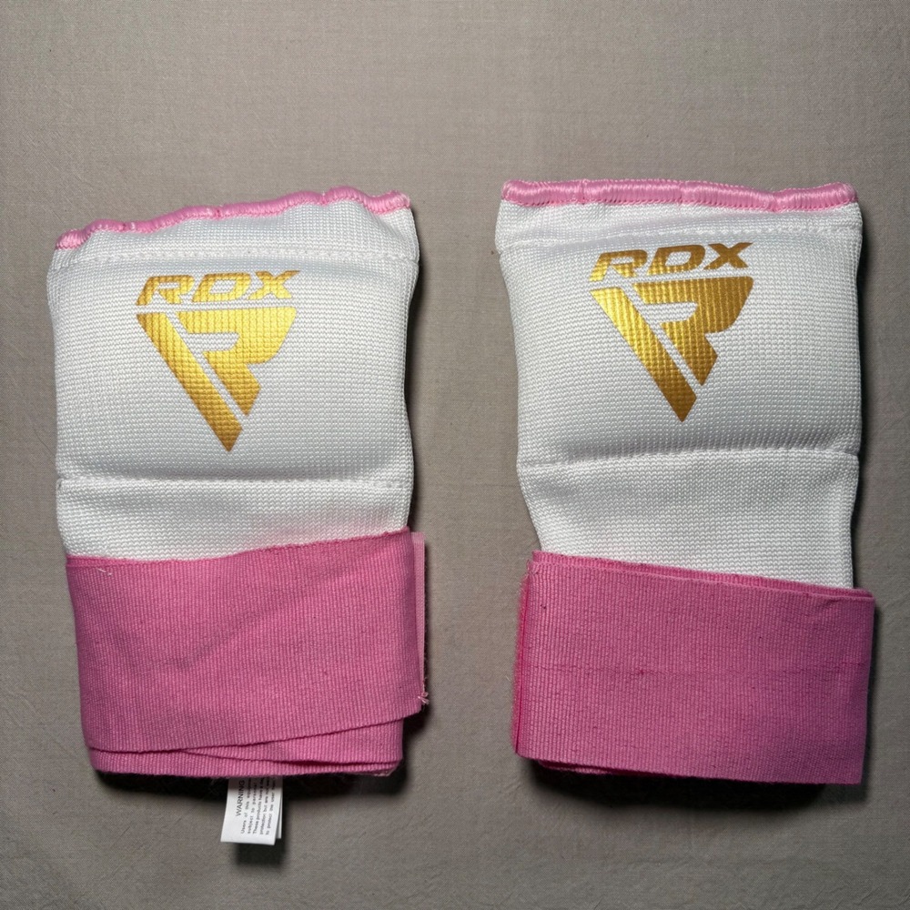 RDX Inner Boxing Gloves Padded Hand Wraps MMA‎ Muay Thai Pink White Small